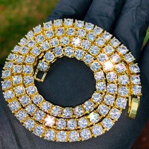 Gold Tennis Chain 5mm 18k